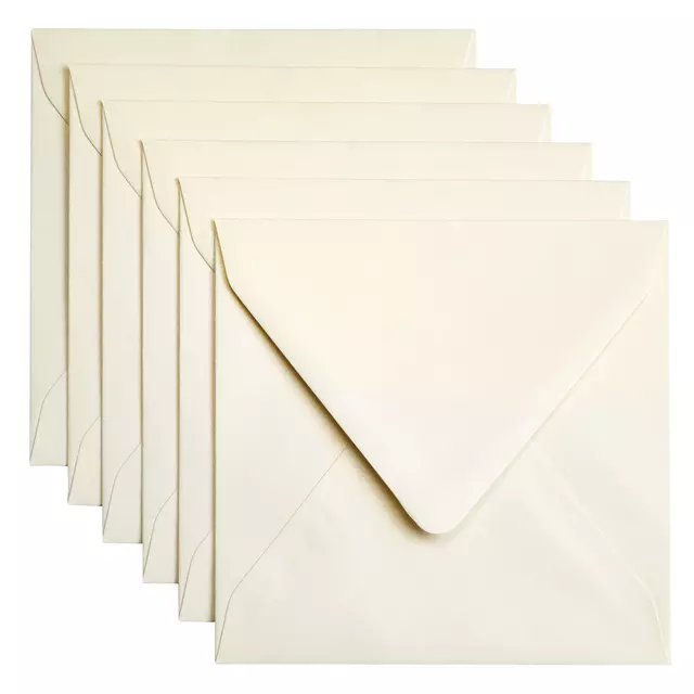 Envelop Papicolor 140x140mm metallic ivoor pak à 6 stuks