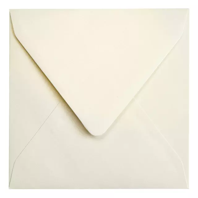 Een Envelop Papicolor 140x140mm metallic ivoor pak à 6 stuks koop je bij Kantoorboekhandel Van Atten