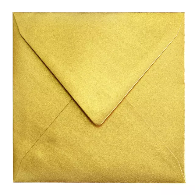 Een Envelop Papicolor 140x140mm metallic goud koop je bij All Office Kuipers BV