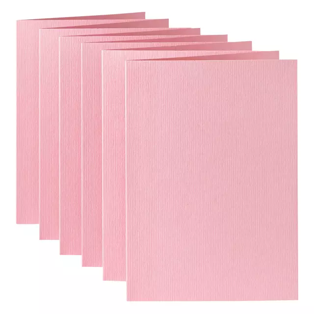 Correspondentiekaart Papicolor dubbel 105x148mm babyroze pak à 6 stuks