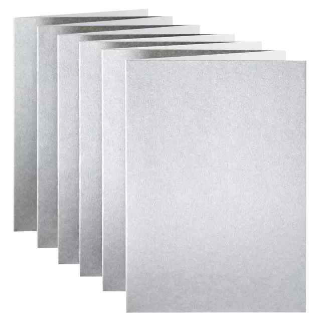 Een Correspondentiekaart Papicolor dubbel 105x148mm metallic zilver pak à 6 stuks koop je bij Kantoorboekhandel Van Atten