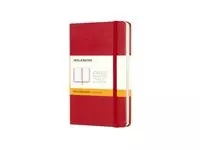 Notitieboek Moleskine pocket 90x140mm lijn hard cover rood