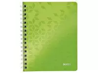 Een Notitieboek Leitz WOW A5 lijn spiraal PP groen koop je bij All Office Kuipers BV