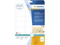 Een Etiket HERMA 8670 A4 63.5x38.1mm folie transp mat koop je bij All Office Kuipers BV