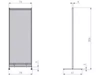 Een Vloerscheidingspaneel Nobo vrijstaand doorzichtig PVC 780x2060mm koop je bij QuickOffice BV