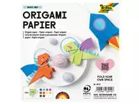 Een Origami papier Folia 70gr 15x15cm 100 vel assorti kleuren koop je bij De Joma BV