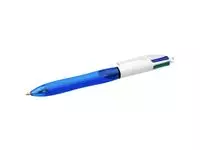 Balpen Bic 4kleuren grip medium blauw blister à 1 stuk