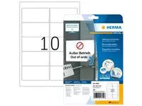 Een Etiket HERMA 4349 A4 96x50.8mm verwijderbaar wit koop je bij All Office Kuipers BV