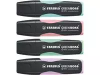 Markeerstift STABILO GREEN BOSS 6070/4 pastel assorti etui à 4 stuks