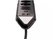 Een Stekkerdoos Brennenstuhl Estilo 4vdig USB 2m zwart koop je bij All Office Kuipers BV