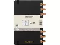 Een Life planner 2024 Moleskine 7dag/2pagina's large 150x210m hard cover ringen black koop je bij De Rijk Kantoorshop