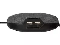 Een Laadstation Brennenstuhl Estilo 1 eurosocket 2 USB textieloppervlak zwart grijs koop je bij iPlusoffice