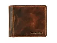 Een Portemonee Maverick The Original met kleingeldvak RFID leer bruin koop je bij QuickOffice BV