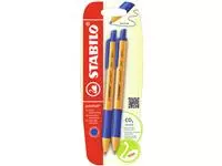 Een Balpen STABILO pointball 6030/41 medium blauw blister à 2 stuks koop je bij Clippz! Office Supplies