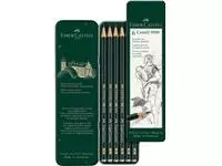 Potlood Faber-Castell 9000 6 hardheden in blik