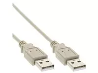 Een Kabel Inline USB-A 2.0 M-M 2 meter beige koop je bij De Rijk Kantoorshop