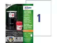 Een Etiket Avery B4775-50 210x297mm PE wit 50st koop je bij All Office Kuipers BV