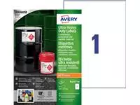 Een Etiket Avery B4775-50 210x297mm polyethyleen wit 50stuks koop je bij Friese Schrijfkamer