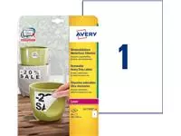 Een Etiket Avery L4775REV-20 210x297mm wit 20stuks koop je bij All Office Kuipers BV