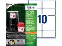 Een Etiket Avery B7173-50 99x57mm polyethyleen wit 500stuks koop je bij De Joma BV