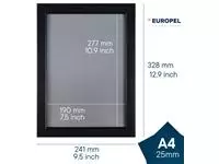 Een Kliklijst Europel A4 25mm mat zwart koop je bij All Office Kuipers BV