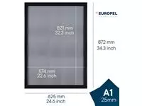 Een Kliklijst Europel A1 25mm mat zwart koop je bij All Office Kuipers BV