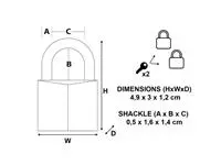 Een Hangslot MasterLock 2 gelijksluitend messing 30mm koop je bij QuickOffice BV