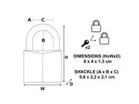 Een Hangslot MasterLock 2 gelijksluitend messing 40mm 2 stuks koop je bij Clippz! Office Supplies