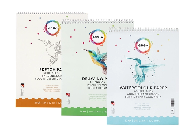 Een Bloc aquarelle Qrea A4 20 feuilles 200g spirale koop je bij QuickOffice BV