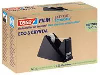 Een Plakbandhouder Tesa eco&crystal 59045 zwart met 1 rol tape 19mmx10m koop je bij De Joma BV