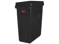 Een Afvalbak Rubbermaid Slim Jim Vented met luchtsleuven 60liter bruin koop je bij D. Sonneveld B.V.