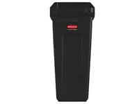 Afvalbak Rubbermaid Slim Jim Vented met luchtsleuven 60liter bruin