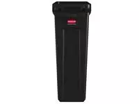 Buy your Afvalbak Rubbermaid Slim Jim Vented met luchtsleuven 87liter zwart at QuickOffice BV