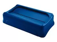 Deksel Rubbermaid Slim Jim Vented gesloten met swingsysteem blauw