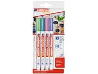 Buy your Krijtstift edding 4085 by Securit rond 1-2mm metallic assorti blister à 4 stuks at QuickOffice BV