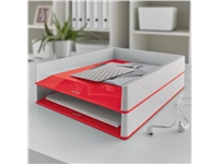 Brievenbak Leitz WOW A4 wit/rood