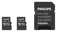 Een Geheugenkaart Philips micro SDXC Class 10 UHS-I U1 64GB 2 stuks koop je bij iPlusoffice