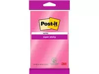 Een Memoblok 3M Post-it 4645 Super Sticky 101x152mm lijn roze koop je bij Kantoorboekhandel Van Atten