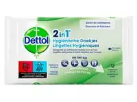 Een Hygiënische verfrissingsdoekjes Dettol Wipes 2-in-1 12st koop je bij Deska Alles voor Kantoor