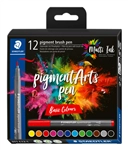 Een Brushpen Staedtler PigmentArts set à 12 kleuren koop je bij Kantorice office & business supplies