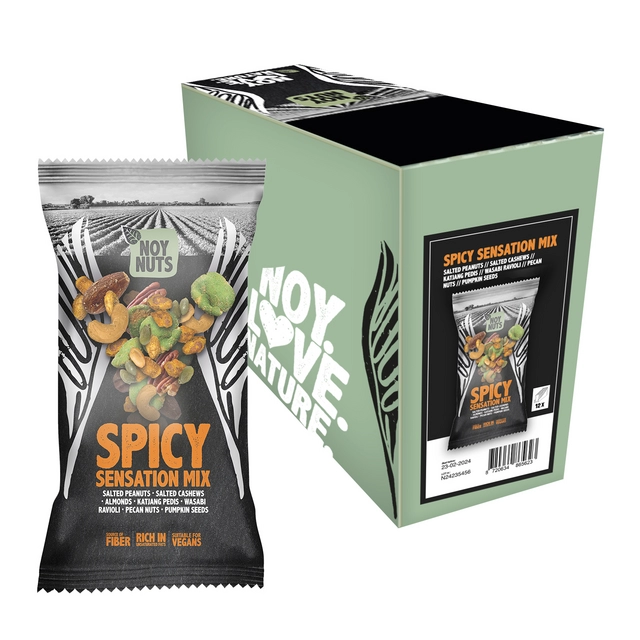 Een Noten NoyNuts spicy sensation mix zak 45 gram koop je bij Friese Schrijfkamer