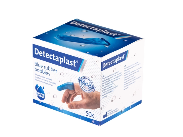 Vingerlingen Detectaplast rubber blauw 50stuks