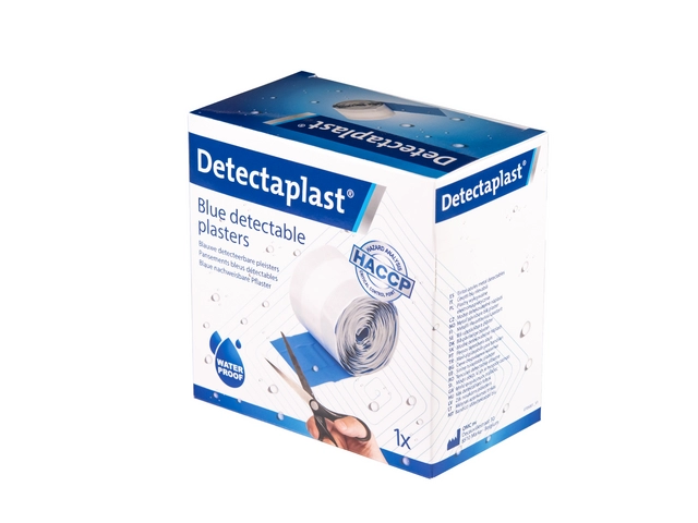 Een Waterafstotende blauwe pleister Detectaplast 6cmx5m koop je bij van Kerkvoorde & Hollander B.V.