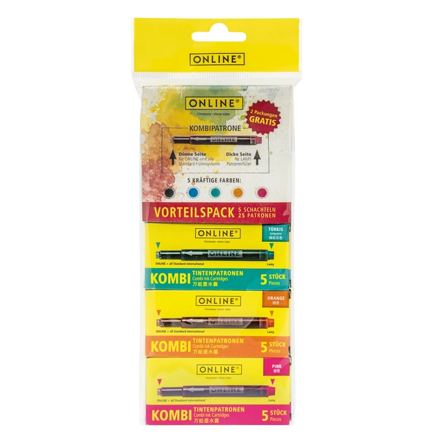 Een Inktpatroon Online Kombi assorti blister à 5 doosjes à 5 stuks koop je bij Company Supplies