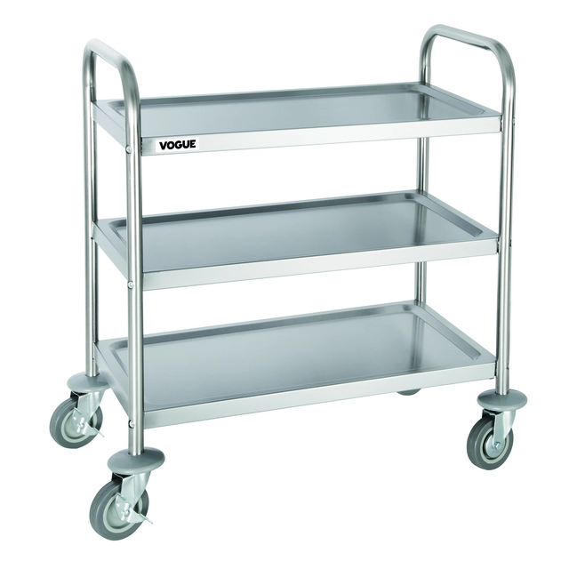 Een Serveerwagen Vogue met 3 plateaus 82.5x71 cm RVS koop je bij Kantorice office & business supplies