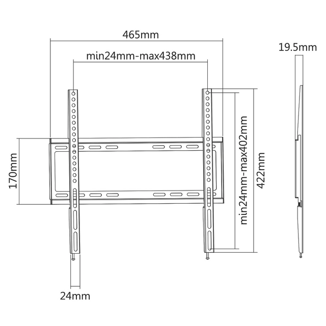 Een TV wandsteun ACT 32 tot 55 inch VESA koop je bij Clippz! Office Supplies