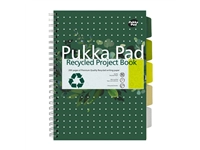 Een Projectboek Pukka Pad Recycled A4 lijn 5-tabs 4-gaats 200 pagina's 80gr groen koop je bij Kantorice office & business supplies