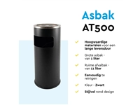 Een Afvalbak met asbak BRASQ 11 liter AT500 zwart koop je bij Mado BV