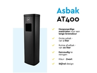 Een Afvalbak met asbak BRASQ 20 liter AT400 zwart koop je bij Mado BV