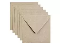 Envelop Papicolor 140x140mm kraft grijs pak à 6 stuks